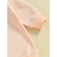 thumbnail image 6 of Wassery Baby Girls Sweatshirt Romper Halloween Clothes Infant Girls Fall Outfits Long Sleeve Round Neck Pumpkin/Floral Letter Print Bodysuit, 6 of 8