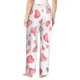 thumbnail image 2 of Bixox Women's Pink Hearts Patterned Pajama Pants Loungewear, 2 of 5