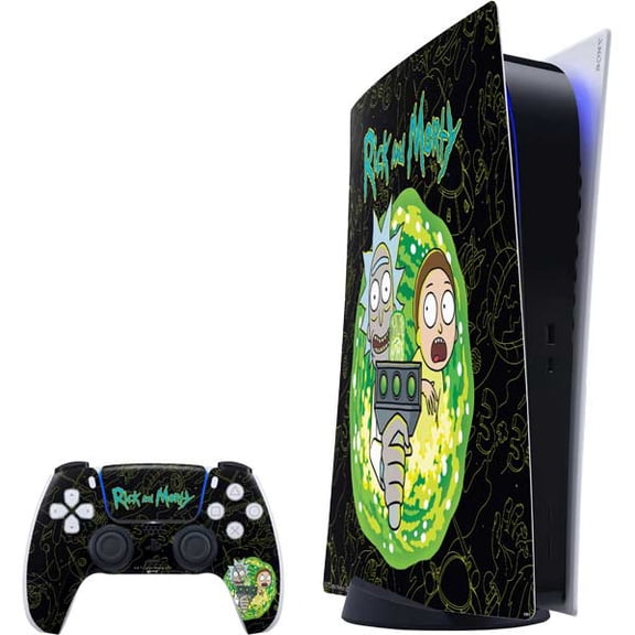 Skinit Adult Swim Rick and Morty Portal Travel PS5 Digital Edition Bundle Skin