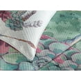 thumbnail image 4 of Ambesonne Cactus Quilted Bedspread Set 3 Pcs, Exotic Bouquet Vintage, King Size, Green Pink Brown, 4 of 5