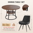 thumbnail image 2 of Hawsaiy 47.2" Round Dining Table Set for 4, Kitchen Table with 4 Upholstered Chairs, Modern Dining Room Table Set with Storage Shelf, Small Space Dining Set for Apartment, 2 of 9