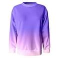 thumbnail image 5 of WILLBEST Womens Fall Clothes Dressy Casual Tops Womens Casual Gradient Print Round Neck Sweatshirt Long Sleeve Top Pullover Loose Pullover Sweater, 5 of 5