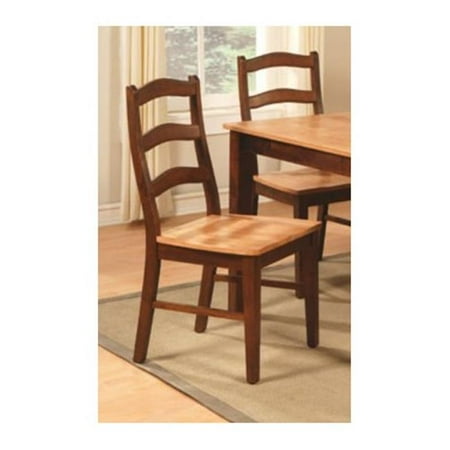 - East West HC-BRN-W Henley ladder back Chair with Wood Seat, Cinnamon-Espresso - Pack of 2