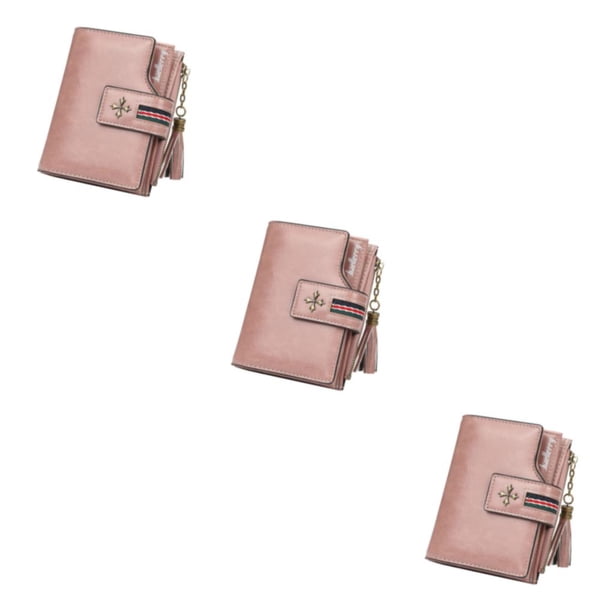 Cartera de Cuero Minnieouse portátil para mujer con borla color Rosa