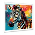 thumbnail image 2 of Designart "Pop Art Zebra Dreamscape I" Animals Framed Wall Art Decor - Modern Colorful Zebra Bedroom Framed Canvas Wall Art, 2 of 6