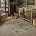 thumbnail image 3 of BERTHMEER 3'x5' Small Washable Golden Brown Area Rugs for Bedroom Entryway Kitchen Office Rugs Non Slip Vintage Traditional Oriental Distressed Throw Rugs, 3 of 9