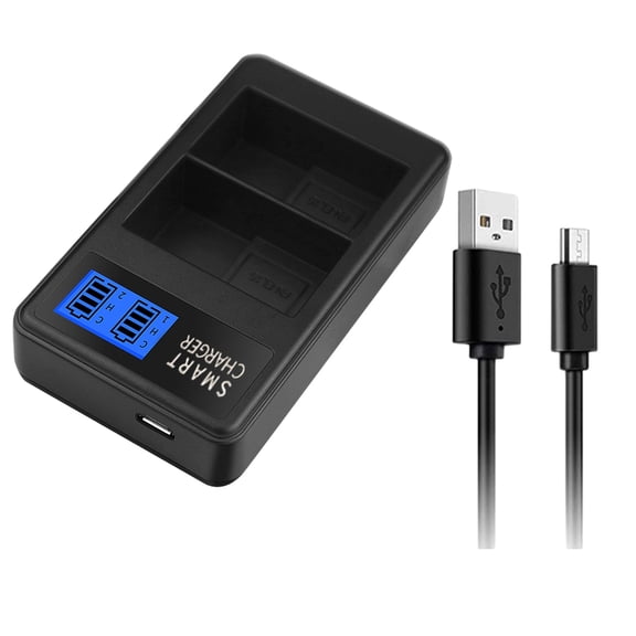 EN-EL15 Camera Battery Double Charger with LCD Display Dock for D500 D600 D7100 D7200 D800E D610 D7000 Cameras
