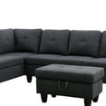 thumbnail image 2 of Star Home Living 3PC Sectional Sofa with Ottoman (Black Gray), 2 of 5
