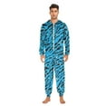 thumbnail image 2 of Family Christmas Pajamas Matching Sets Blue Tiger Pajamas Adult Onesie Pajamas for Women Men, Blue Tiger Pajamas for Family Hooded Sleepwear Jumpsuit, 2 of 3