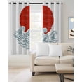 thumbnail image 2 of Red Sun Rise Blackout Curtains 72 Inches Long, Ocean Waves Coastal Abstract Art Thermal Insulated Black Out Curtains, Darkening Window Curtain Drapes for Bedroom Living Room 52"x72" 2 Panels, 2 of 9