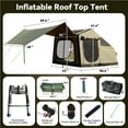 thumbnail image 2 of MELLCOM Inflatable Rooftop Tent, Camping Car Tent with Telescopic Ladder, Removable Canopy, PVC Inflatable Mattress for 2-3 Person, Roof Top Tent with Pump Suitable for Jeep SUV Truck Van, 2 of 7
