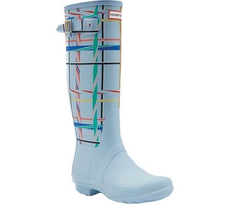 hunter plaid rain boots