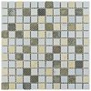 SomerTile GDMTSQN Sierra Square Nassau Glass and Stone Mosaic Wall Tile, 11.75" x 11.75", Brown/Cream/Beige