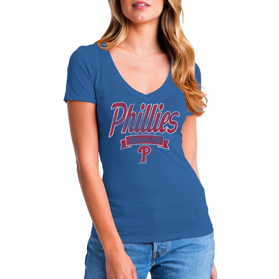 MLB Philadelphia Phillies Women's Short Sleeve Team Color Graphic Tee