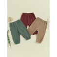 thumbnail image 5 of Bagilaanoe Packs of 3 Toddler Baby Girls Boys Sweatpants 6M 12M 3T 3T 4T Infant Casual Pants Kids Solid Color Active Joggers Pants Bottoms, 5 of 9