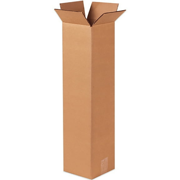 Partners Brand Tall Corrugated Box,6x6x32",PK25 6632