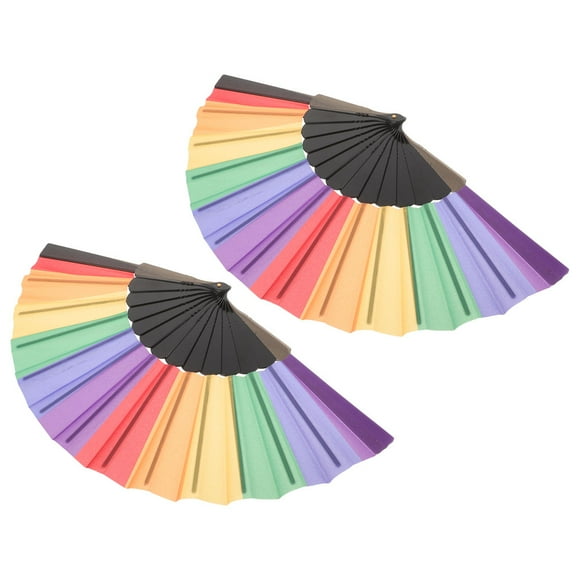 STRANDCHIC 2Pcs Foldable Fan Shape Hand Fan For Dancing And Cooling
