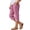 Pink, variant on Pretxorve Kids Girls Casual Pants Solid Linen Mix Fabric Split Button Side Pockets 7 Length Bottoms