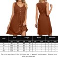 thumbnail image 2 of Vestido Vestido sin mangas con bolsillo con botones, cuello redondo, cintura con abertura, traje de vacaciones (marrón M) Ygjytge Marrón T M para Mujer, 2 of 7