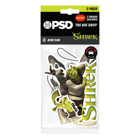 PSD Shrek Mix Hanging Air Freshener 3 pack with New Car Scent
