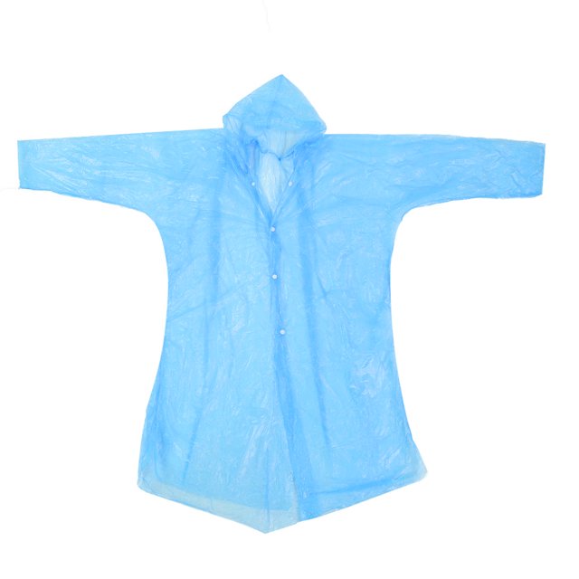 Chubasquero transparente desechable para acampar al aire libre, 5 uds., chubasquero colorido (azul)