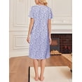 thumbnail image 5 of Ekouaer Cotton Nightgowns for Women Short Sleeve House Dress Pleated Night Gown Button Sleep Shirt Ladies Nightdress, 5 of 6