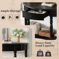 thumbnail image 3 of Euroco Farmhouse Half Moon Console Table, Narrow Sofa Table with Storage Shelf & 1 Drawer ,Wood Entryway Table Accent Table for Living Room, Hallway and Foyer,Black, 3 of 9