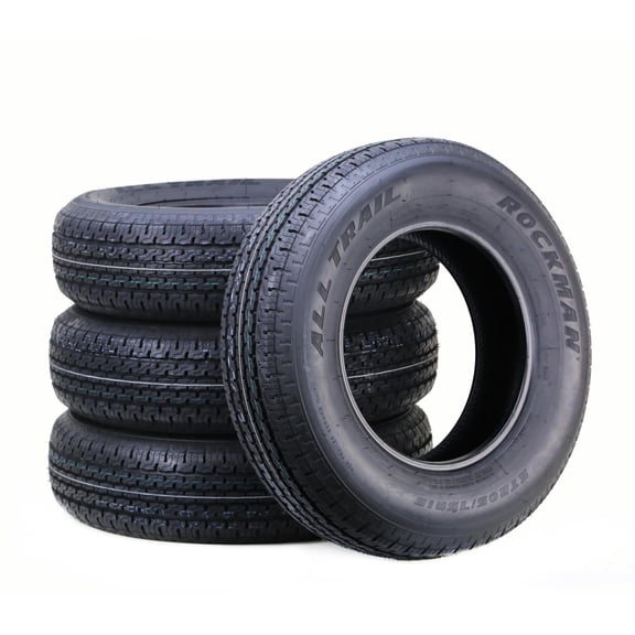 ROCKMAN ST205/75R15 8-Ply Load Range D 107M Steel Belted Radial 11166 Trailer Tire, Set of 4