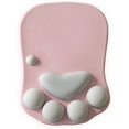 thumbnail image 1 of Alfombrilla de ratón con diseño de huella de gato con soporte para muñeca, almohadilla de gel suave para reposamuñecas, diseño bonito, cojín cómodo para alfombrilla de ratón para ordenador, Mac, portátil, alfombrilla de ratón para decoración de escritorio (gris) Zhivalor HMKY338-4, 1 of 5