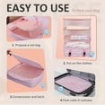 thumbnail image 2 of Farest XXL-Large Portable Hanging Travel Organizer, Packing Cube Organizer with 3 Shelves, Luggage Organizer with Zippered Compartment, Carry on Closet Packing Bag Storage for Suitcase, Pink, 2 of 6