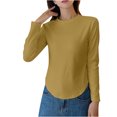 thumbnail image 4 of Wancir Long Sleeve Thermal Shirt for Women Light Fleece Tops Fall 2024 Crew Neck Casual Basic T-Shirts, 4 of 4