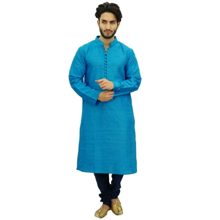 

Atasi Ethnic Men s Kurta Pyjama Set Blue Bollywood Designer Shirt-Small