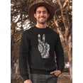 thumbnail image 2 of Colorful Peace Hand Sign Sweatshirt Men -SPIdeals Designs, Male XX-Large, 2 of 4