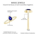 thumbnail image 5 of Rosec Jewels Lab Grown Blue Sapphire Teardrop Engagement Ring with Halo - Blue Sapphire Diamond Ring - AAAA Quality Certified, 18K Yellow Gold, US 6.00, 5 of 8