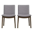 thumbnail image 1 of Ashcroft Mid-Century Modern Fabric Dining Chair, Light Gray (Set of 2), 1 of 7