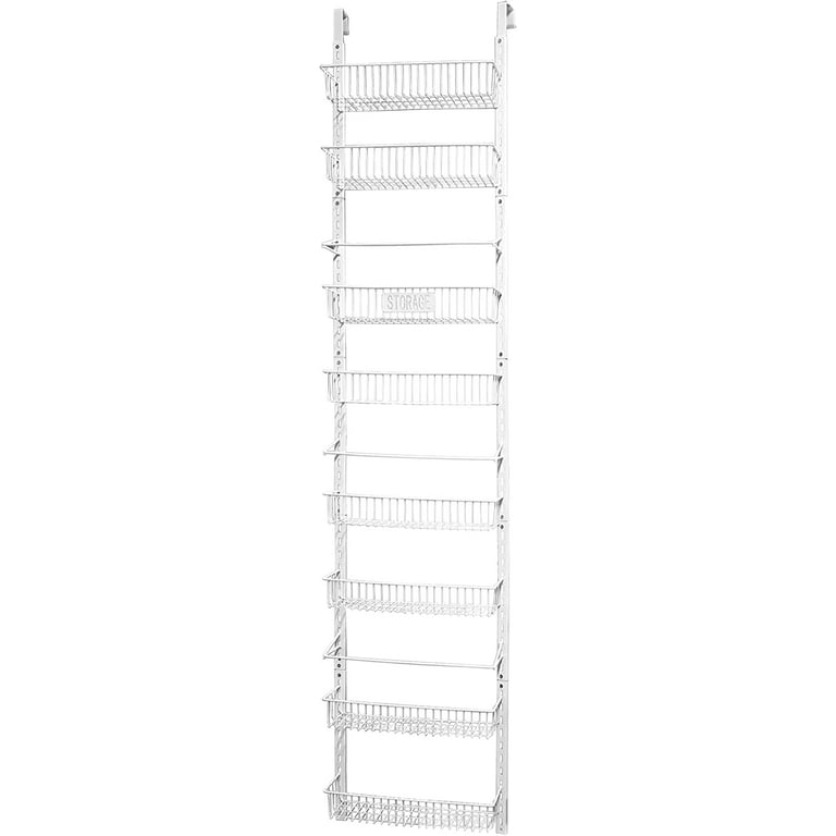 Semfri 4-Tier Over The Door Pantry Organizer Rack Baskets Pantry Door Organization and Storage Heavy-Duty Metal Kitchen Spice Rack Over Door Can