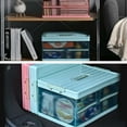 thumbnail image 4 of Car Trunk Storage Box Large Handle Plastic Containers Bins Capacity Foldable PP Transparent Organizer Tidying Cargo Case Sundries Closet with Lid Handle 55L Blue, 4 of 8