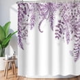 thumbnail image 2 of Chloroplastid Purple Eucalyptus Shower Curtain for Bathroom Tropical Plant Leaves Leaf Floral Watercolor Fabric Shower Curtain Jungle Bathroom Shower Curtain 72x72 Inches, 2 of 6