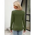 thumbnail image 4 of FUNING  Women's Color Block Tops Casual Long Sleeve Tunic Round Neck Pullover Shirts, 4 of 6