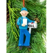 Christmas Tree Ornaments Mailman Postman Letter Mail Carrier Essential Worker Xhristmas Decoration with Black Pen Marker to Personalized Ornament Decorations Set