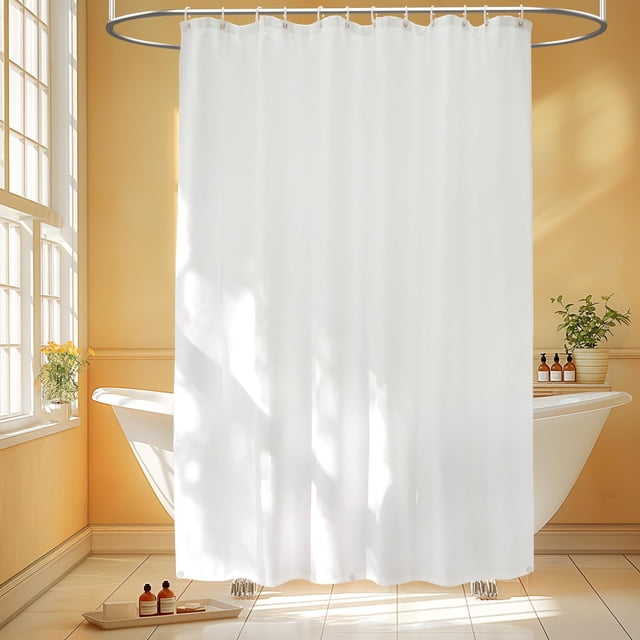 Cortina de ducha Seenus, tela impermeable 180 x 240 cm, color blanco