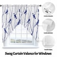 thumbnail image 3 of Swag Curtain Valances Bird Branches Swag Valances for Kitchen Windows Blue Leaves Tree Short Topper Curtains Valance Tier Pair for Kitchen Bedroom Living Room Bathroom 28"x36", 3 of 8
