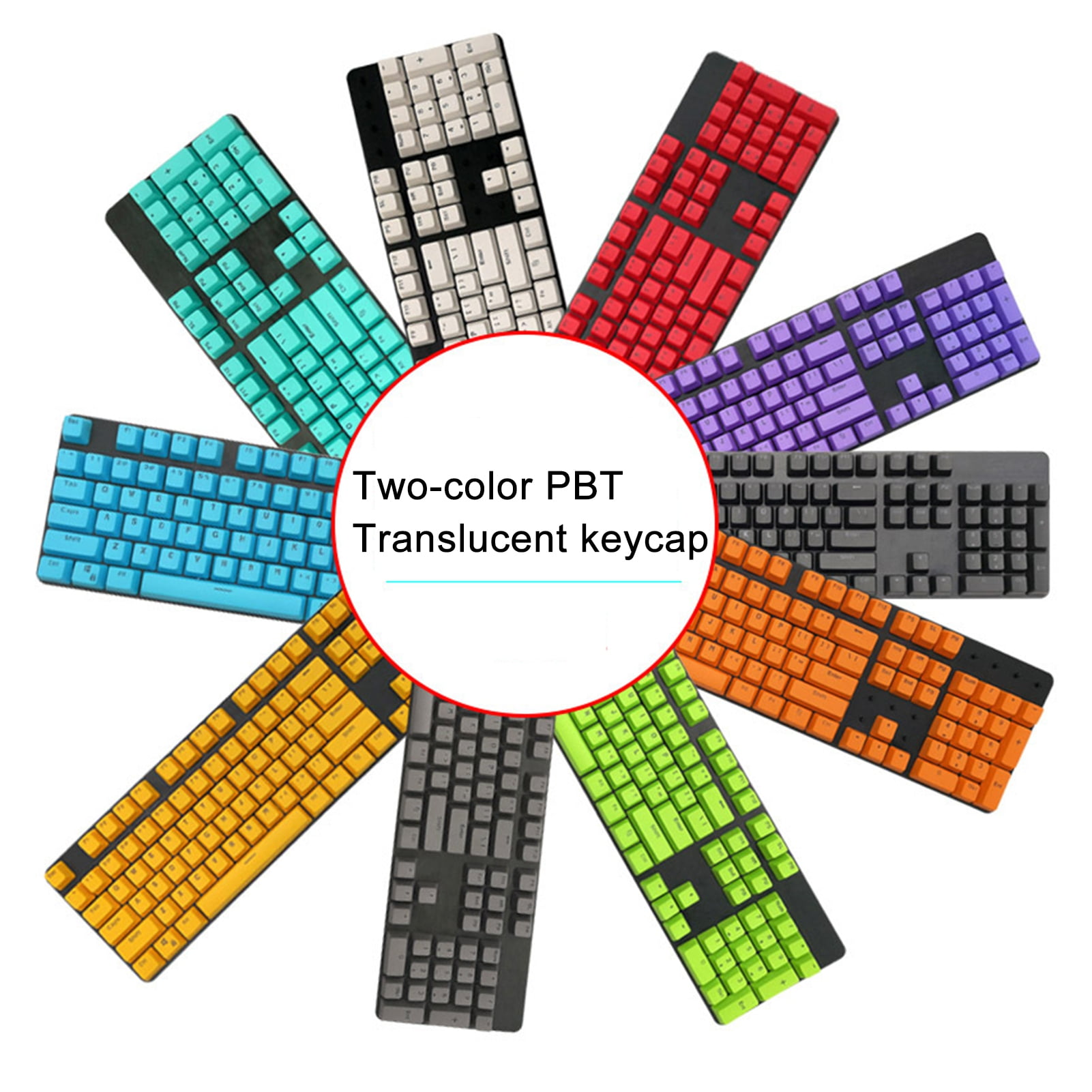 Meidiya 104pcs keycaps Mechanical keyboard Universal PBT translucent keycaps Multicolor