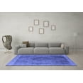 thumbnail image 3 of Ahgly Company Machine Washable Indoor Rectangle Oriental Blue Industrial Area Rugs, 5' x 7', 3 of 4