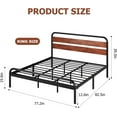 thumbnail image 6 of Metal Bed Frame with Wood Headboard, Heavy Duty Platform Bed Frame, King Size, 6 of 7