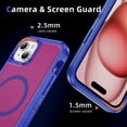 thumbnail image 6 of Magnetic & Stand Designed for iPhone 15 Case fit for MagSafe, Luxury Hybrid Shockproof Drop Protective Lightweight Phone Case for iPhone 15, Built-in Invisible Kickstand, Blue+Rose, 6 of 7