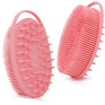 thumbnail image 3 of 2-in-1 shower shampoo brush, shower silicone body scrub, exfoliating body brush, high-quality silicone loofah, scalp massag (Sky Blue), 3 of 7