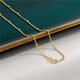 thumbnail image 2 of Cadena simple de plata de ley S925 bañada en oro de 18 quilates con forma de cruz y ondas de agua, cadena de clavícula múltiple con cuerpo lateral, 2 of 5