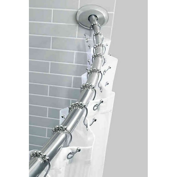 Titan Stainless Steel Dual Install, Chrome Double Shower Curtain Rod