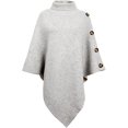 thumbnail image 1 of LinYooLi Women Knitted Shawl Wrap Turtleneck Sweater Poncho Cape with Side Buttons, 1 of 5